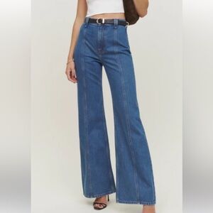 Reformation Leah Jeans size 26 seamed high rise wide leg